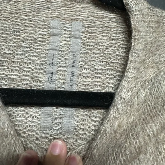Rick Owens Mohair and Wool Wide Sleeve Sweater Taupe S - Picture 3 of 4